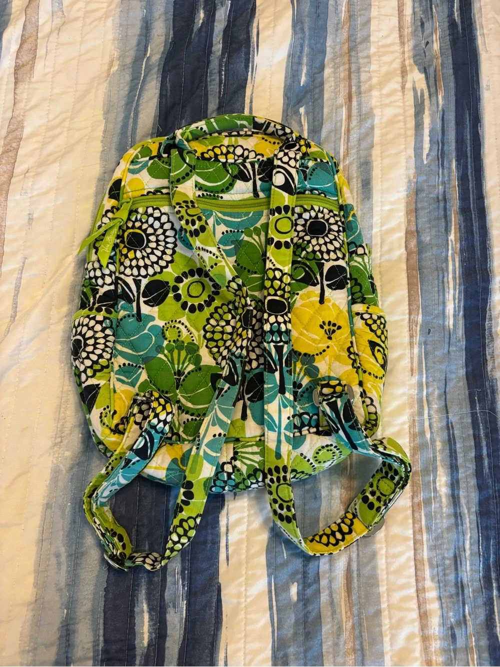 Vera Bradley Lime Green Floral Quilted Backpack